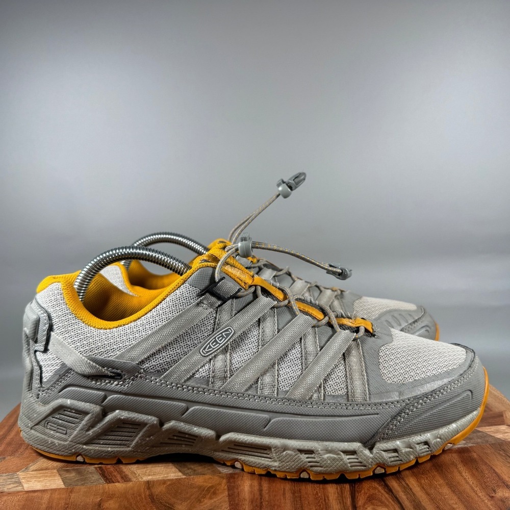 KEEN Versatrail Womens 10 Hiking Shoes Gray Yellow Bungee Laces 1014914